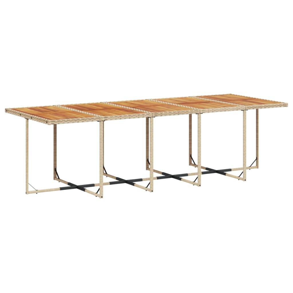 Table et Chaises de Jardin 12 Places Résine Tressée Encastrable Plateau Bois Beige – ComfortXL Outdoor Living - Image 4