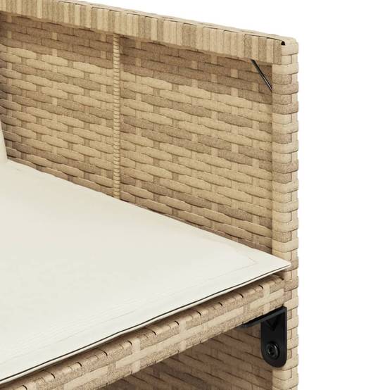 Table et Chaises de Jardin 12 Places Résine Tressée Encastrable Plateau Bois Beige – ComfortXL Outdoor Living - Image 6