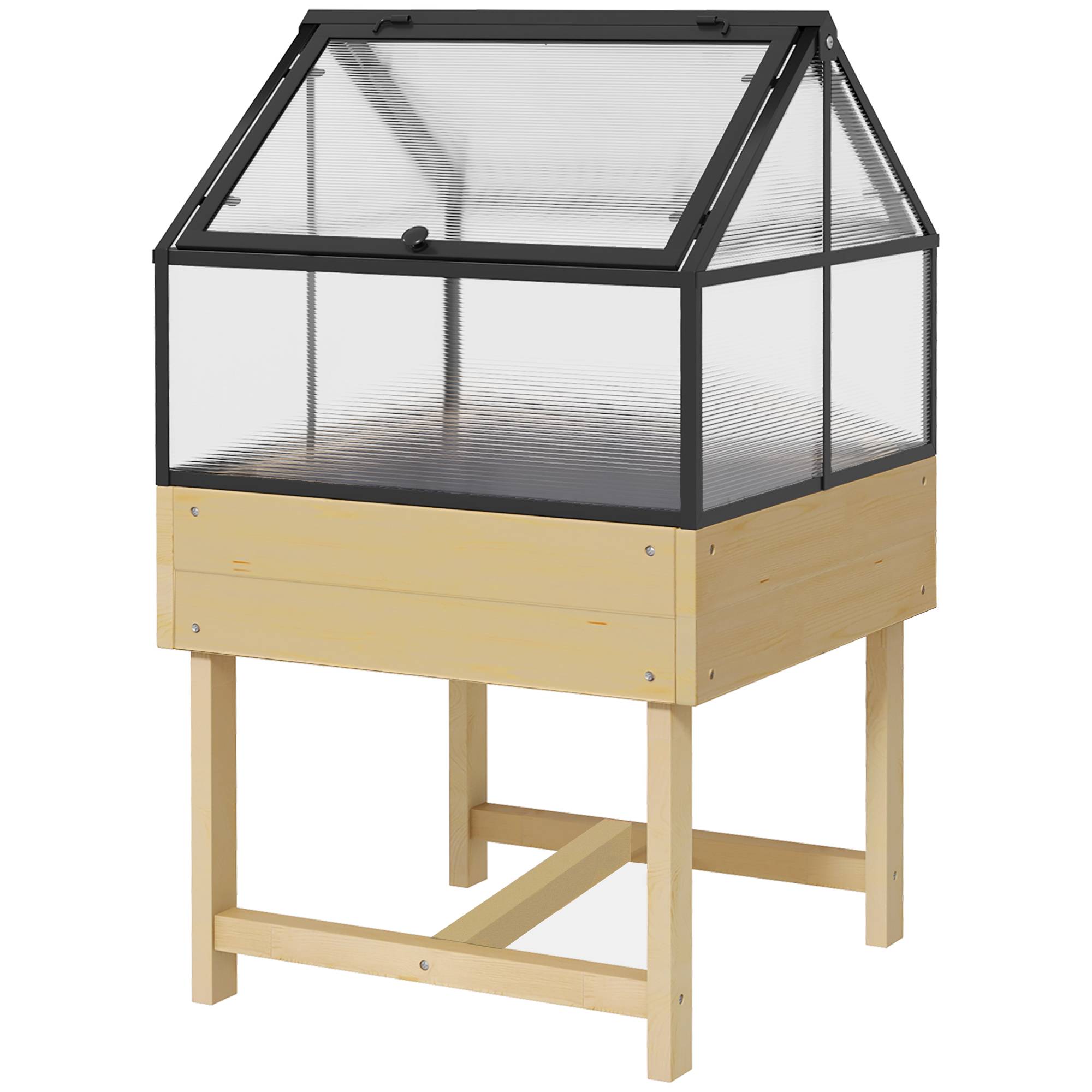 ComfortXL - Mini serre sur pieds bois et polycarbonate balcon protection hivernale naturel - ComfortXL Outdoor Living - Image 2