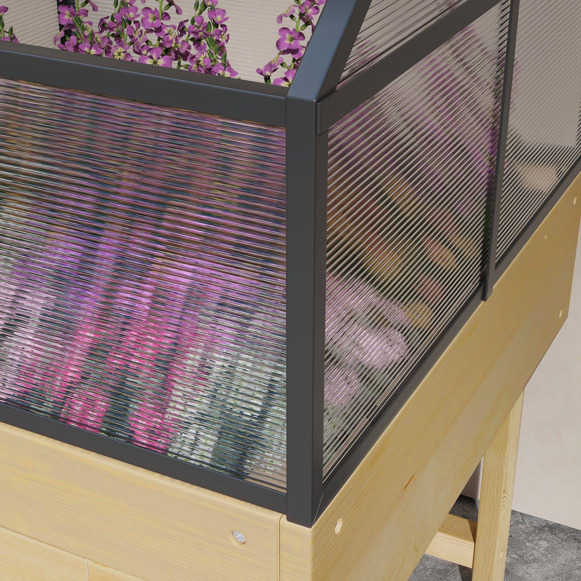 ComfortXL - Mini serre sur pieds bois et polycarbonate balcon protection hivernale naturel - ComfortXL Outdoor Living - Image 10