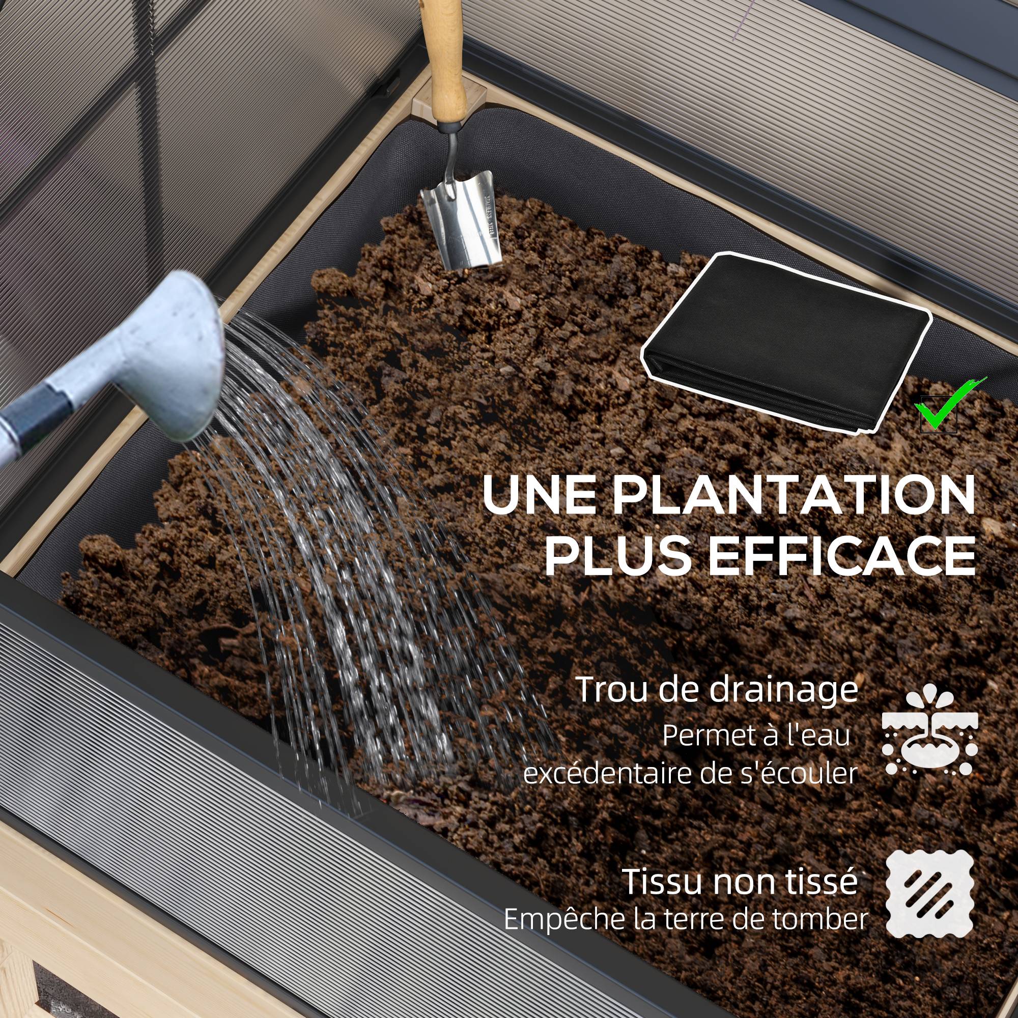 ComfortXL - Mini serre sur pieds bois et polycarbonate balcon protection hivernale naturel - ComfortXL Outdoor Living - Image 9