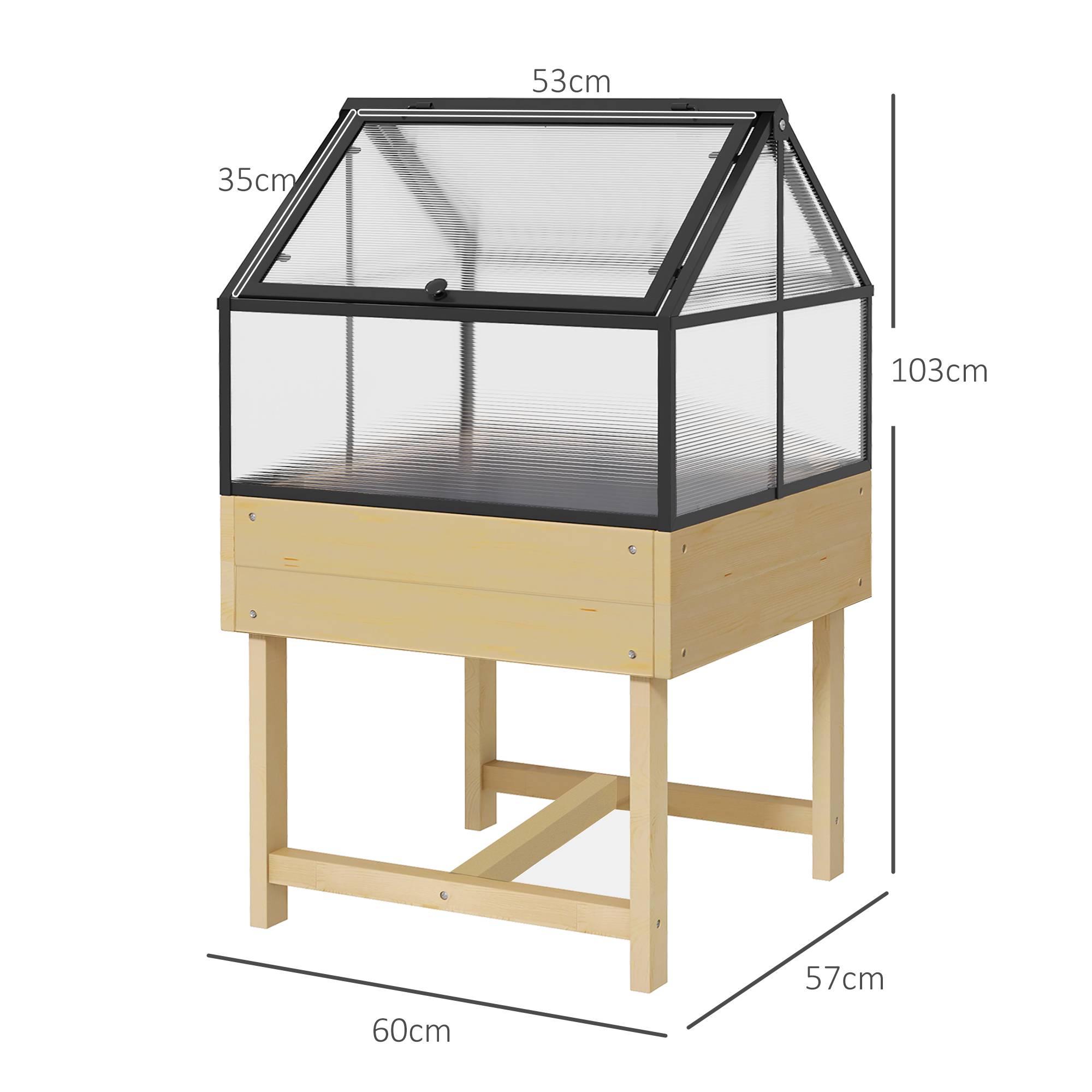 ComfortXL - Mini serre sur pieds bois et polycarbonate balcon protection hivernale naturel - ComfortXL Outdoor Living - Image 5