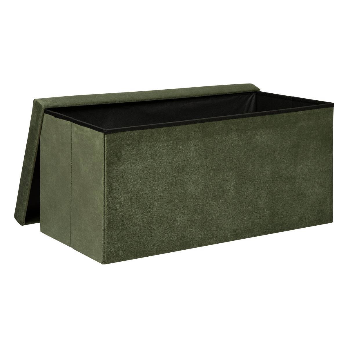 Atmosphera - Pouf pliant double "Lilou" en velours 76x38cm vert kaki - Atmosphera Créateur d'intérieur - Imagen 3