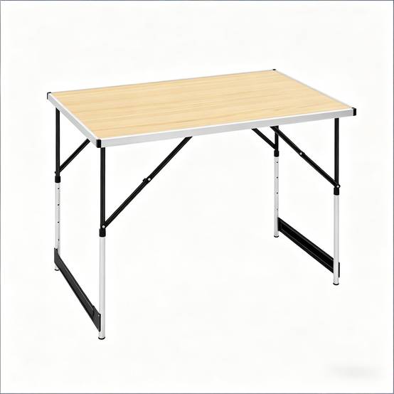 Table de camping pliante Aluminium Jardin Hauteur réglable 100x60cm Chêne clair - ComfortXL Outdoor Living - Image 8