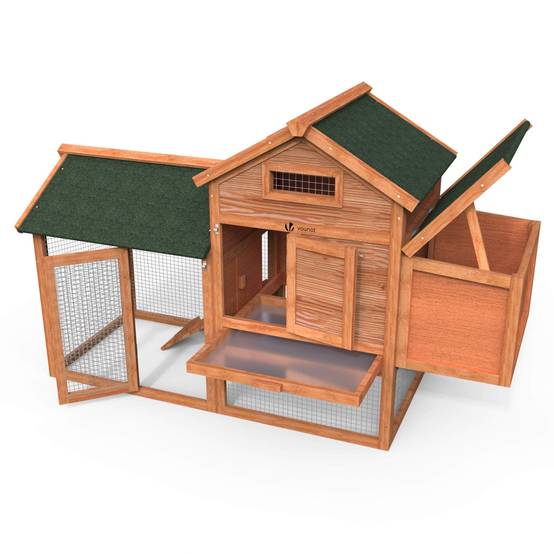Poulailler en Bois avec Pondoir et Perchoir Accueillant 2 Poules - Image 1