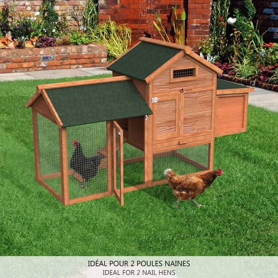 Poulailler en Bois avec Pondoir et Perchoir Accueillant 2 Poules - Image 3