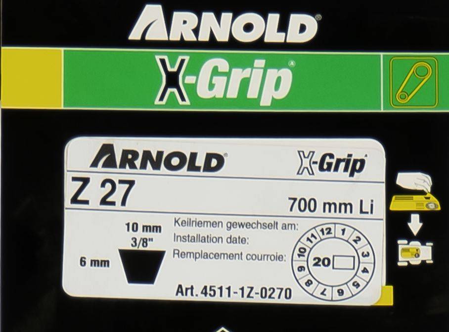 Arnold - Courroie trapézoïdale X-Grip V de type Z 27 Arnold - Imagen 2