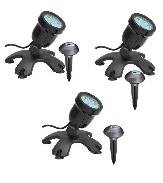 3 Spots Led Bassin 3W + CAPTEUR. Éclairage Bassin De Jardins Et Piscine