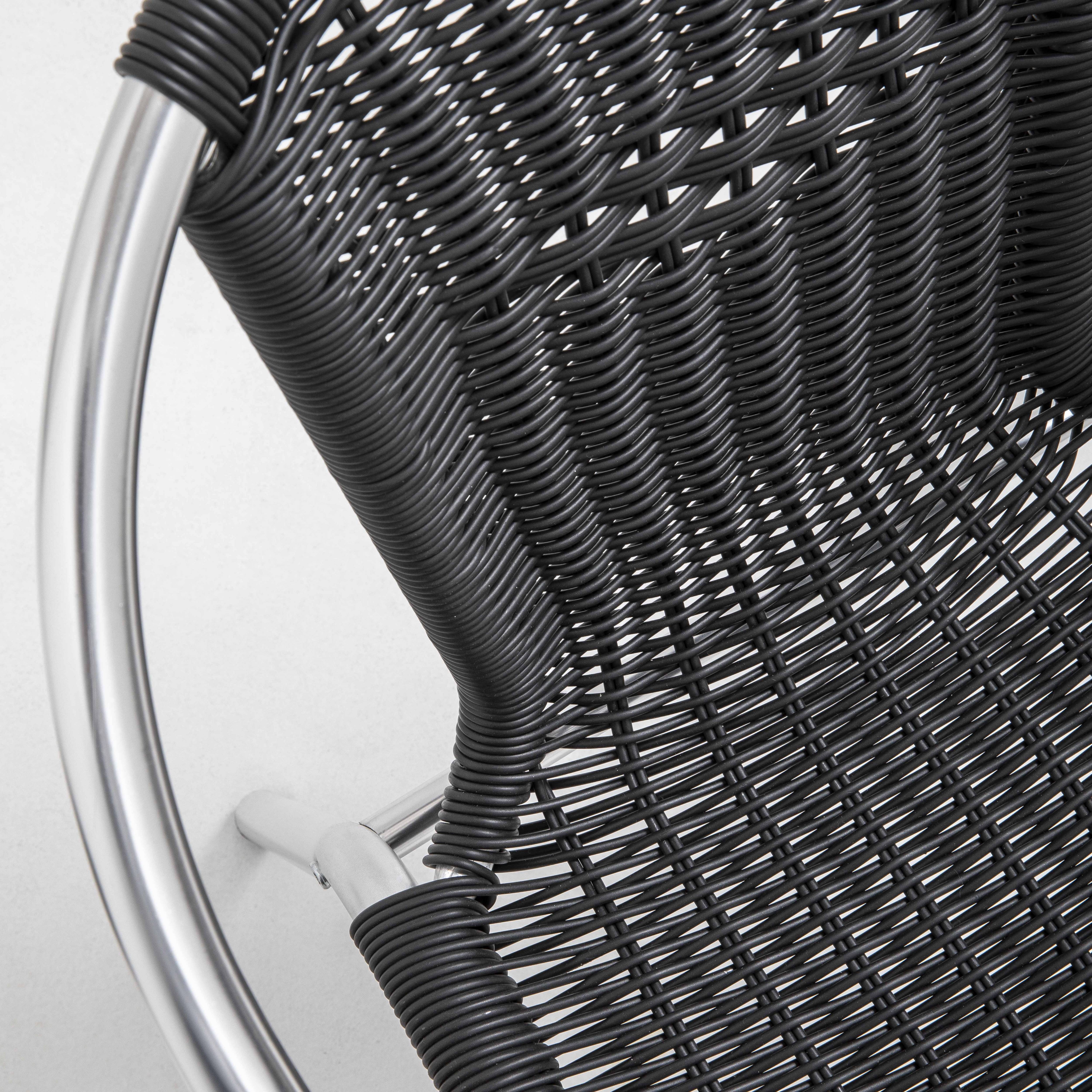Oviala - Chaise de jardin aluminium et résine gris noir Saint Germain - Oviala - Image 5