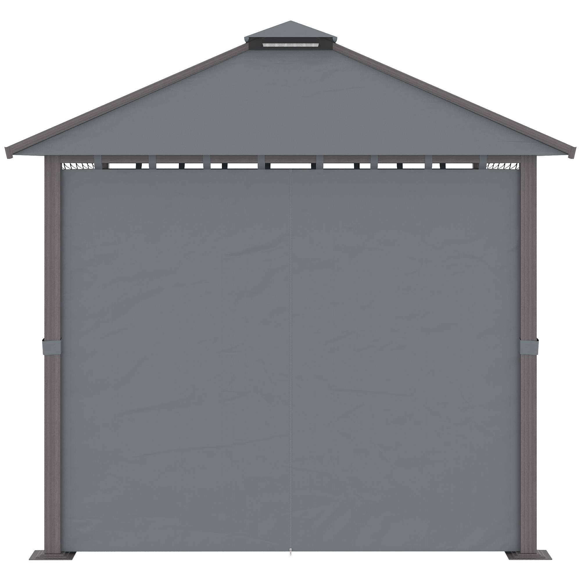 Outsunny - Tonnelle pavillon jardin 3x3m avec 4 parois et double toit anti-UV aluminium gris - Outsunny - Image 8