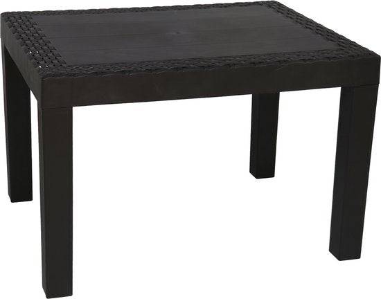 Importdistrib - Table basse jardin effet rotin 59x46x40cm anthracite IMPORTDISTRIB - Image 3