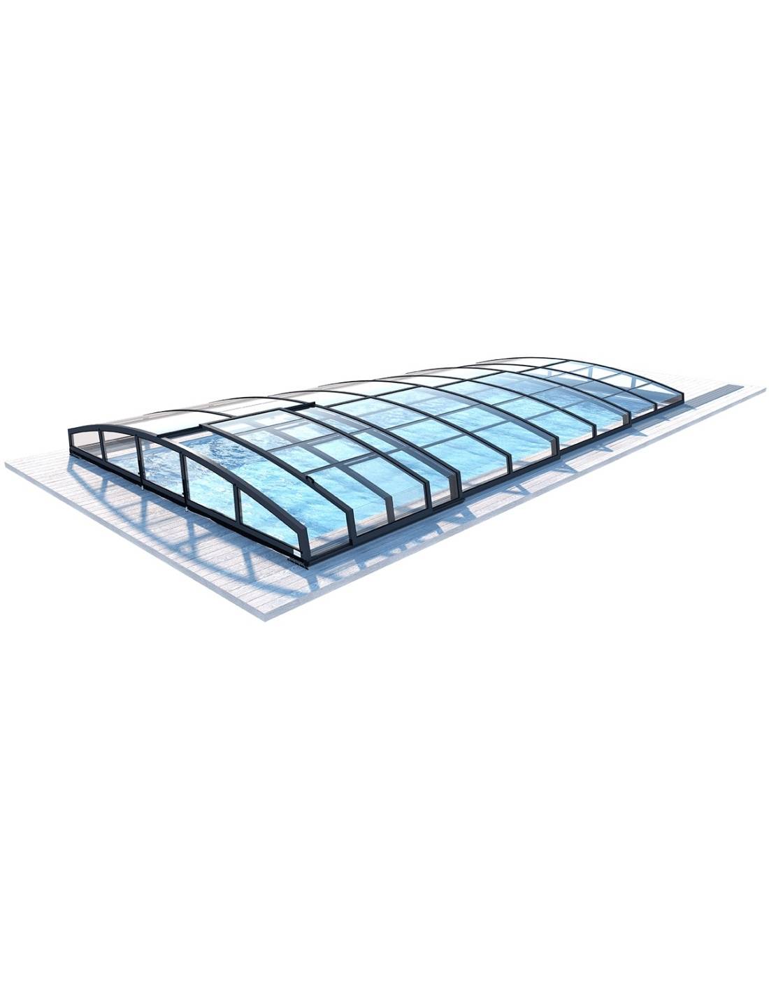 Altanka - Abri de piscine Skyline - 8,61x4,20 m - polycarbonate alvéolaire 8 mm - Couleur Ral7016 Graphite - ECO303 - Imagen 1