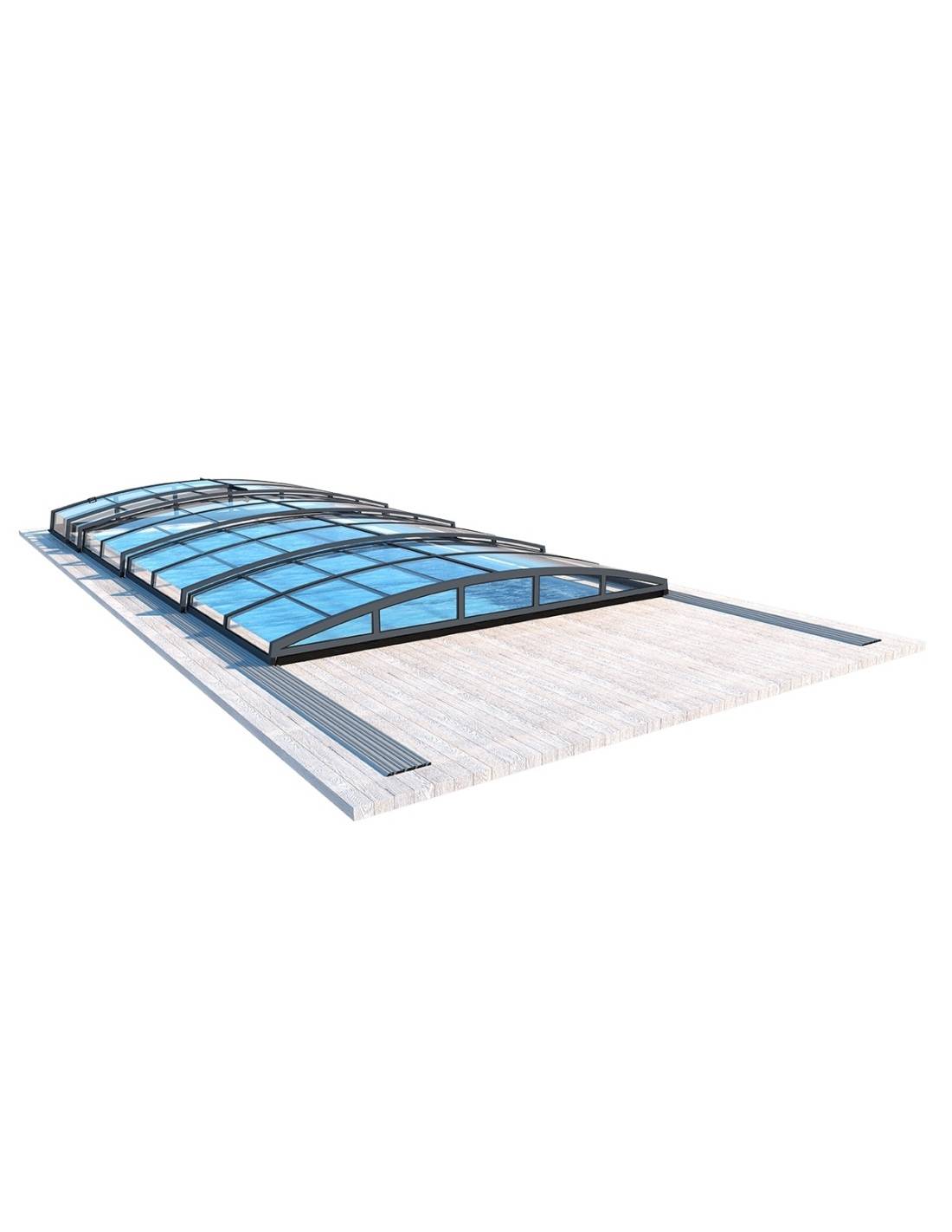 Altanka - Abri de piscine Skyline - 8,61x4,20 m - polycarbonate alvéolaire 8 mm - Couleur Ral7016 Graphite - ECO303 - Imagen 5