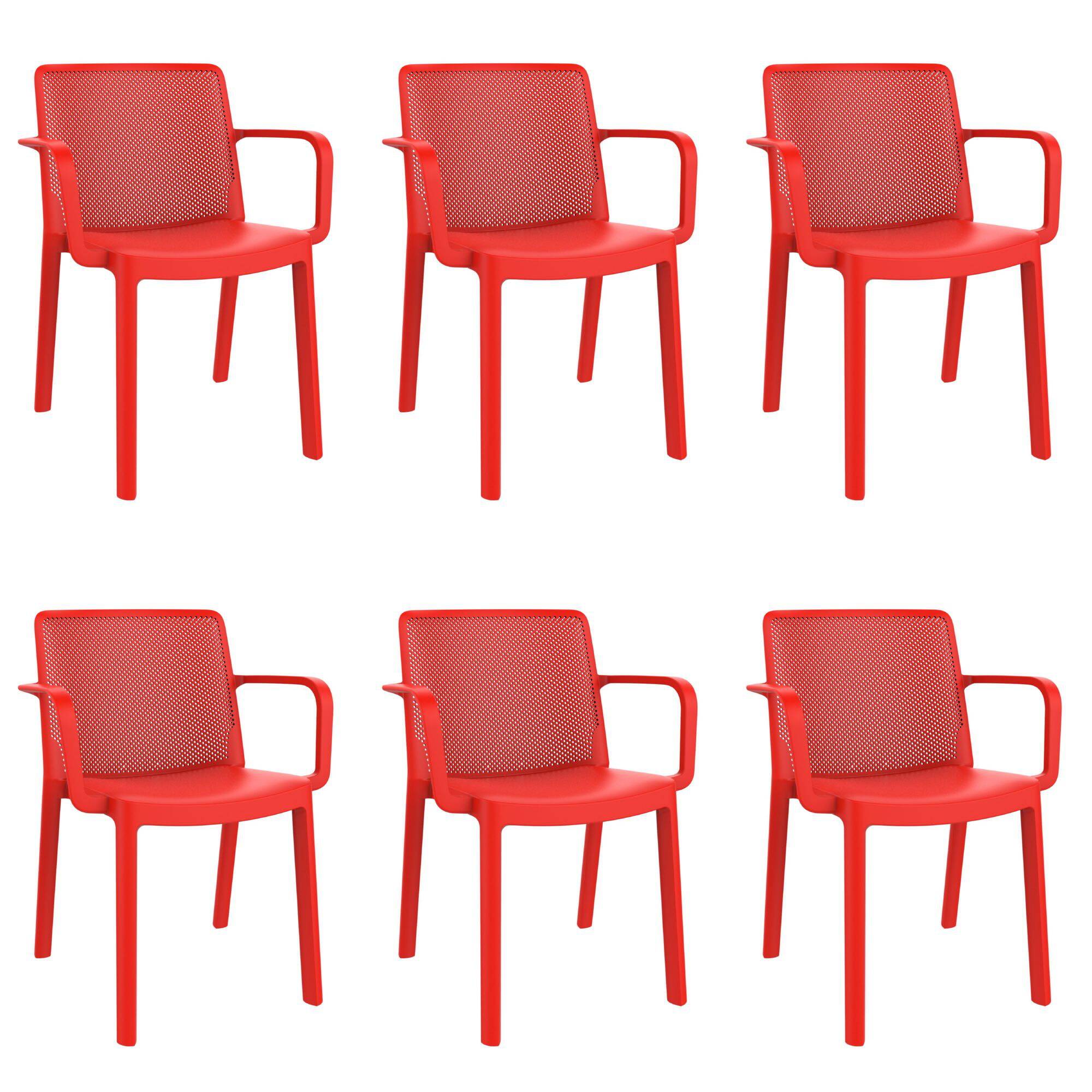 Garbar - Fauteuils Fresh garbar plastique rouge (Lot de 6) - Image 1