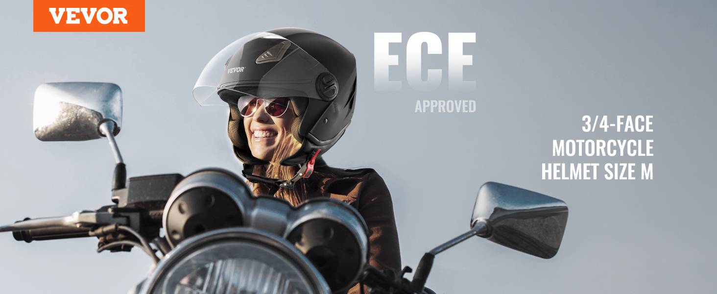 VEVOR Casque moto 3/4 face, ABS, Bluetooth, lentille interchangeable. DOT, pour jeunes, adultes, M. - Image 9