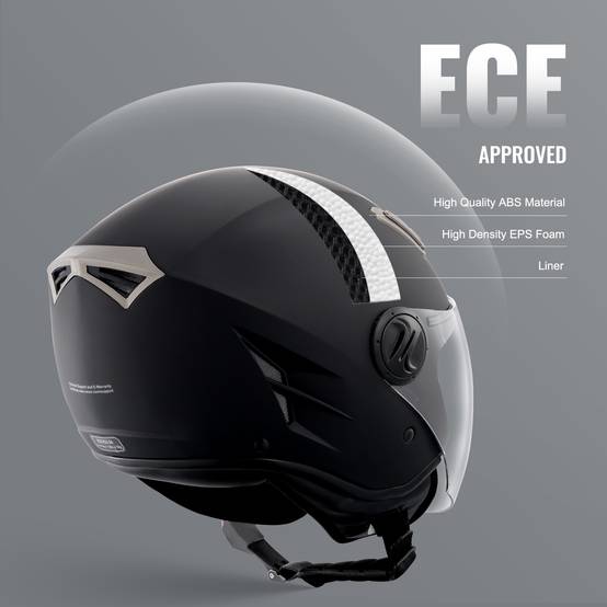 VEVOR Casque moto 3/4 face, ABS, Bluetooth, lentille interchangeable. DOT, pour jeunes, adultes, M. - Image 3