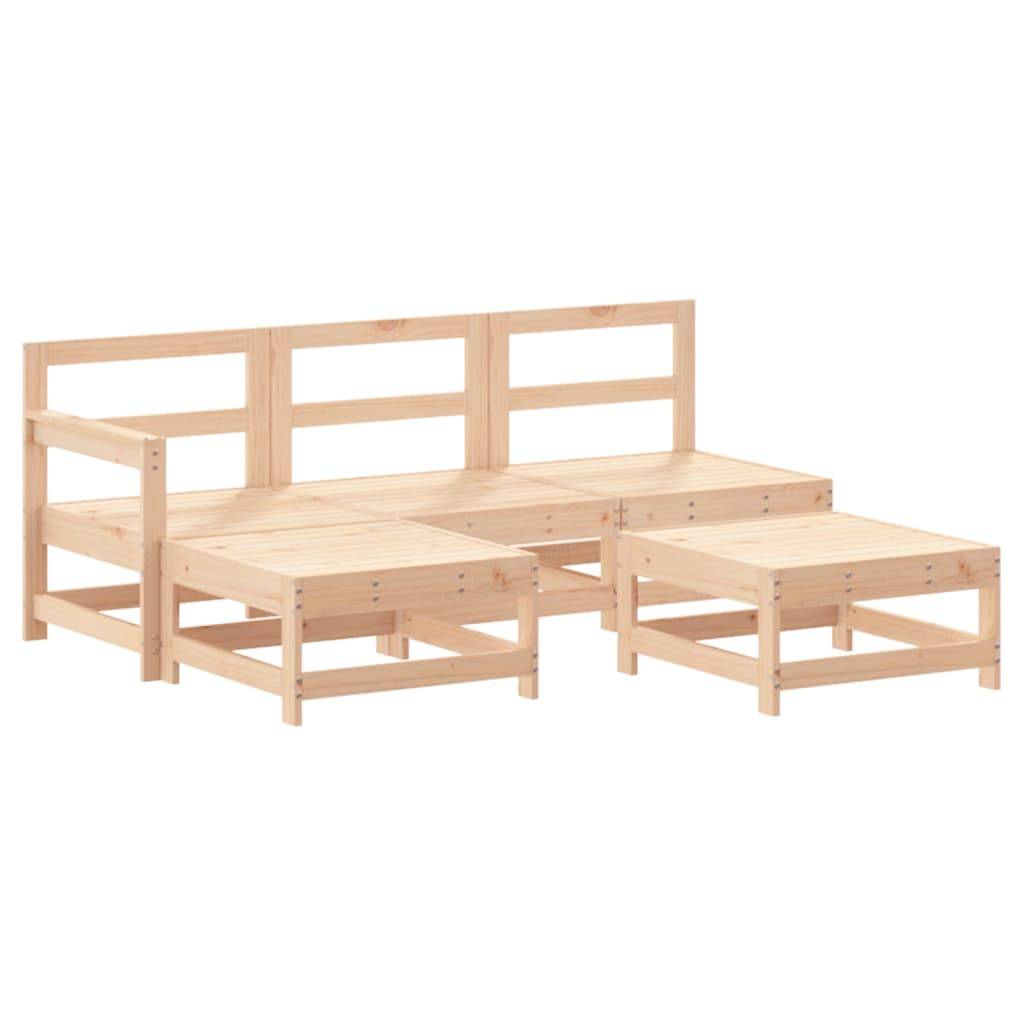 Maison Chic - 5 pcs salon de jardin - Mobilier d'extérieur - Mobilier de jardin bois massif de pin