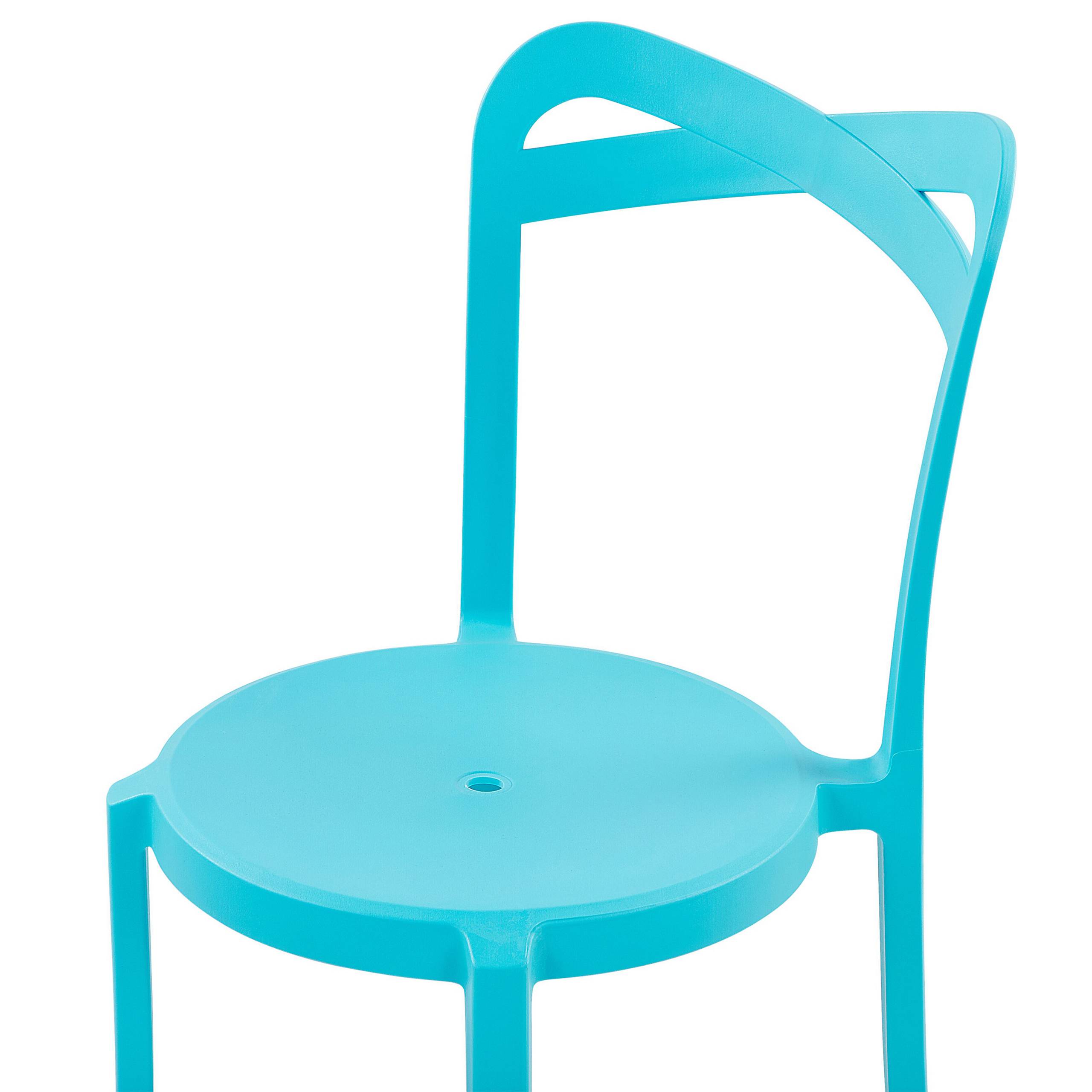 Beliani - Lot de 6 Chaises de Salle à Manger Design en Plastique Bleu Turquoise Empilables pour Intérieur et Extérieur au Style Moderne et Scandianave Beliani - Imagen 7