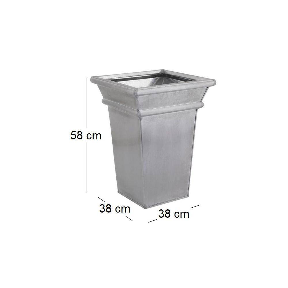 Aubry Gaspard - Vase en zinc brossé 38 x 38 x 58 cm - Imagen 2