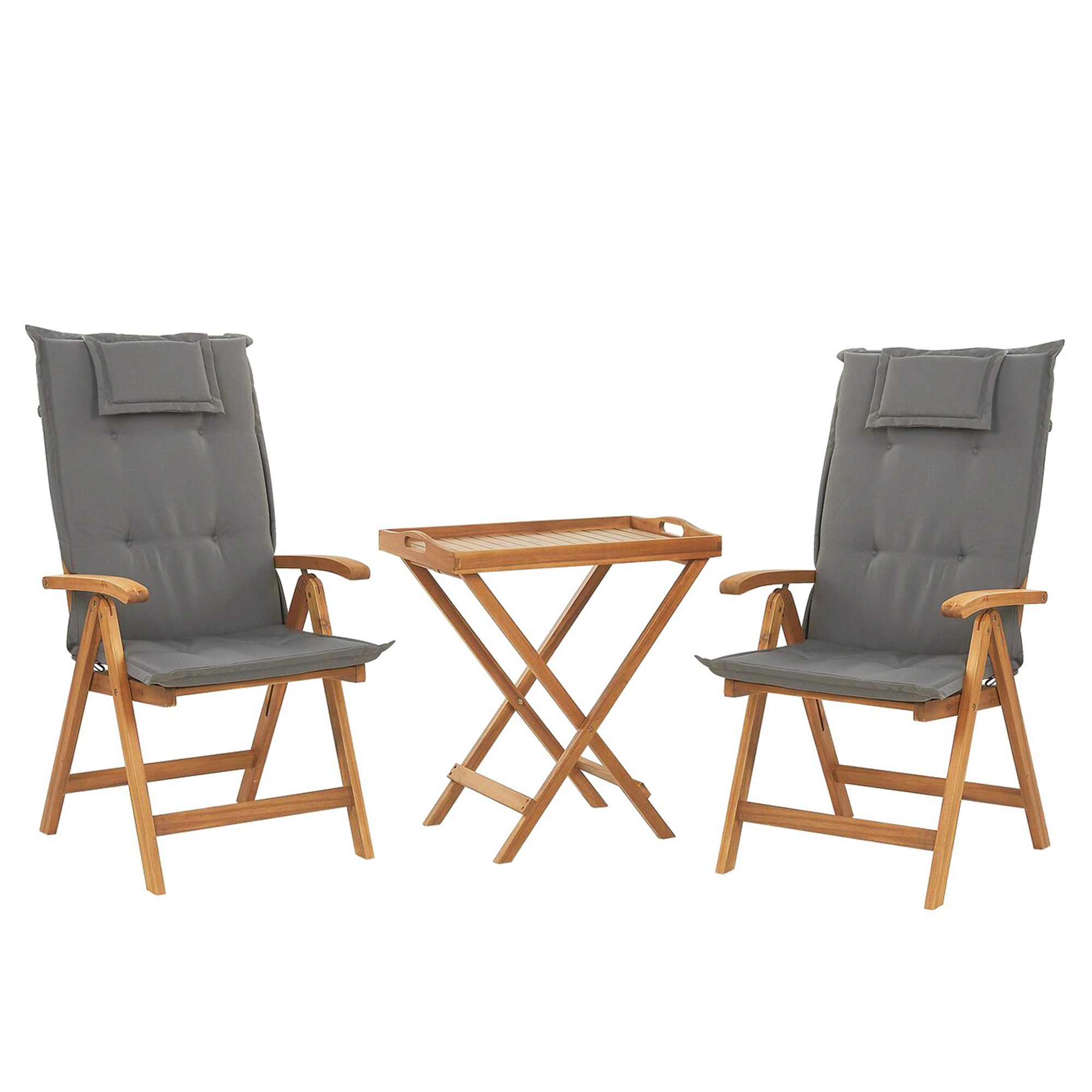 Beliani - Set de bistrot, 2 Personnes Acacia Gris graphite JAVA - Beliani - Imagen 1