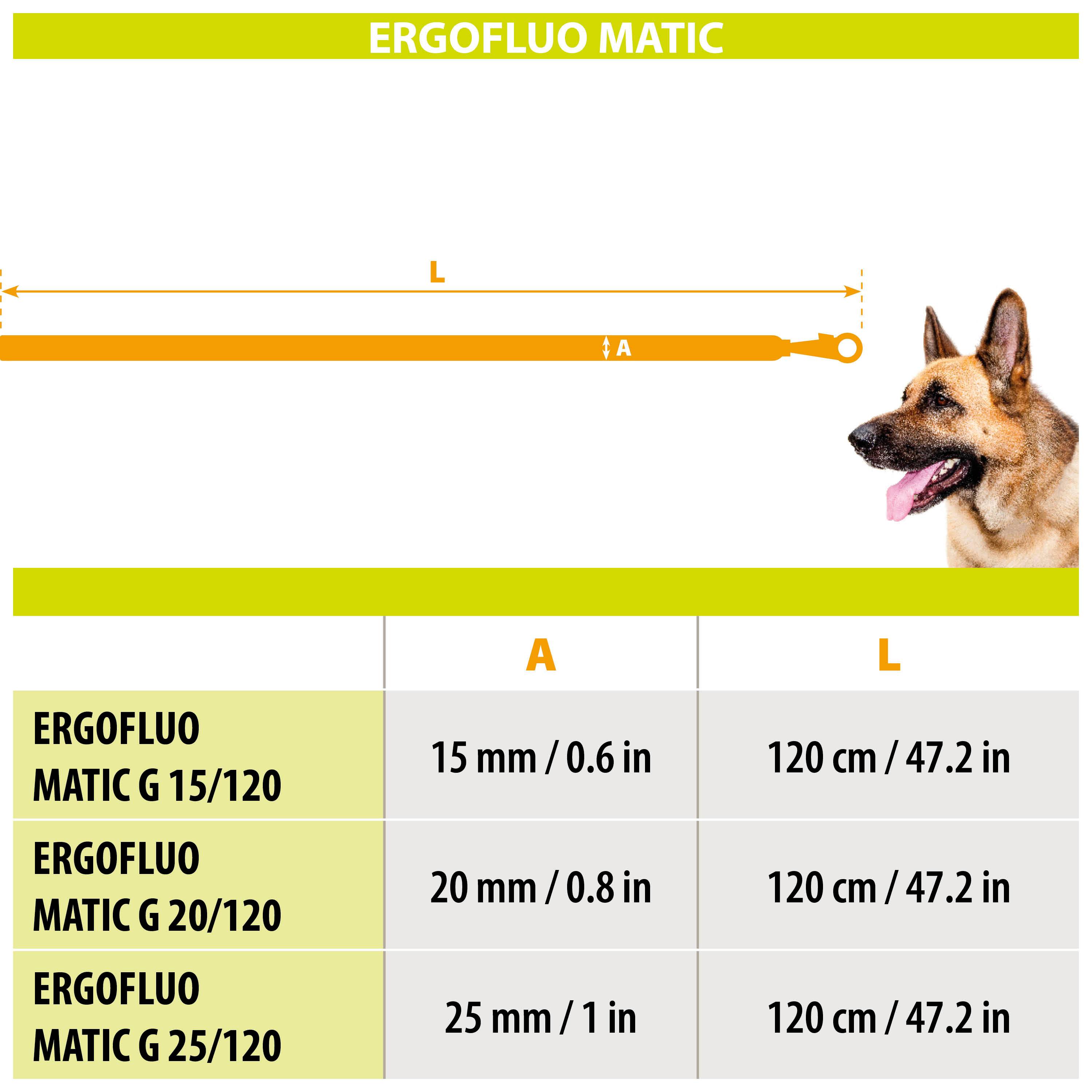 Ferplast - Ferplast Laisse pour chien ERGOFLUO MATIC, Laisse pour Chien taille Moyenne, Mousqueton Innovant avec Mécanisme Magnétique, Poignée rembourrée, Nylon. - Imagen 2