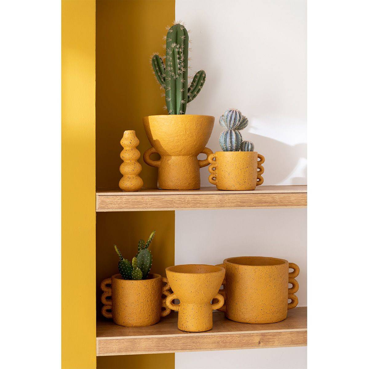 Vase Rond Design "Zenia" 25cm Ocre - Image 3