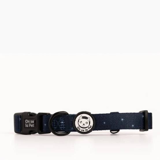 Collier réglable, rembourré et résistant - Bleu Nuit – On se la Pet - Image 2
