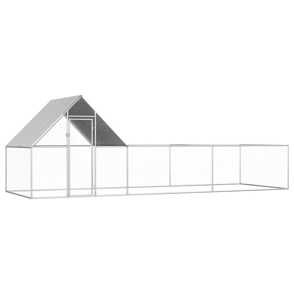 Poulailler 6 x 2 x 2 m avec un toit résistant à l'eau acier galvanisé - Image 1