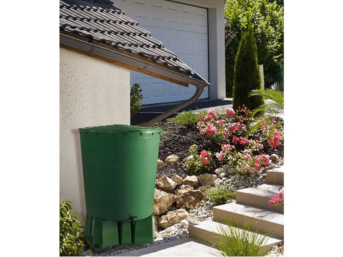 Habitat Et Jardin - Récuperateur D'eau Avec Socle "ubud" -  200l - Vert -habitat Et Jardin - Imagen 2