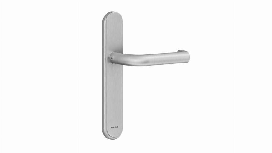 Ensemble Vercy AH200 Béquille 472U sur plaque Bec de cane BEZAULT entraxe 195 C7 inox brossé - 204788