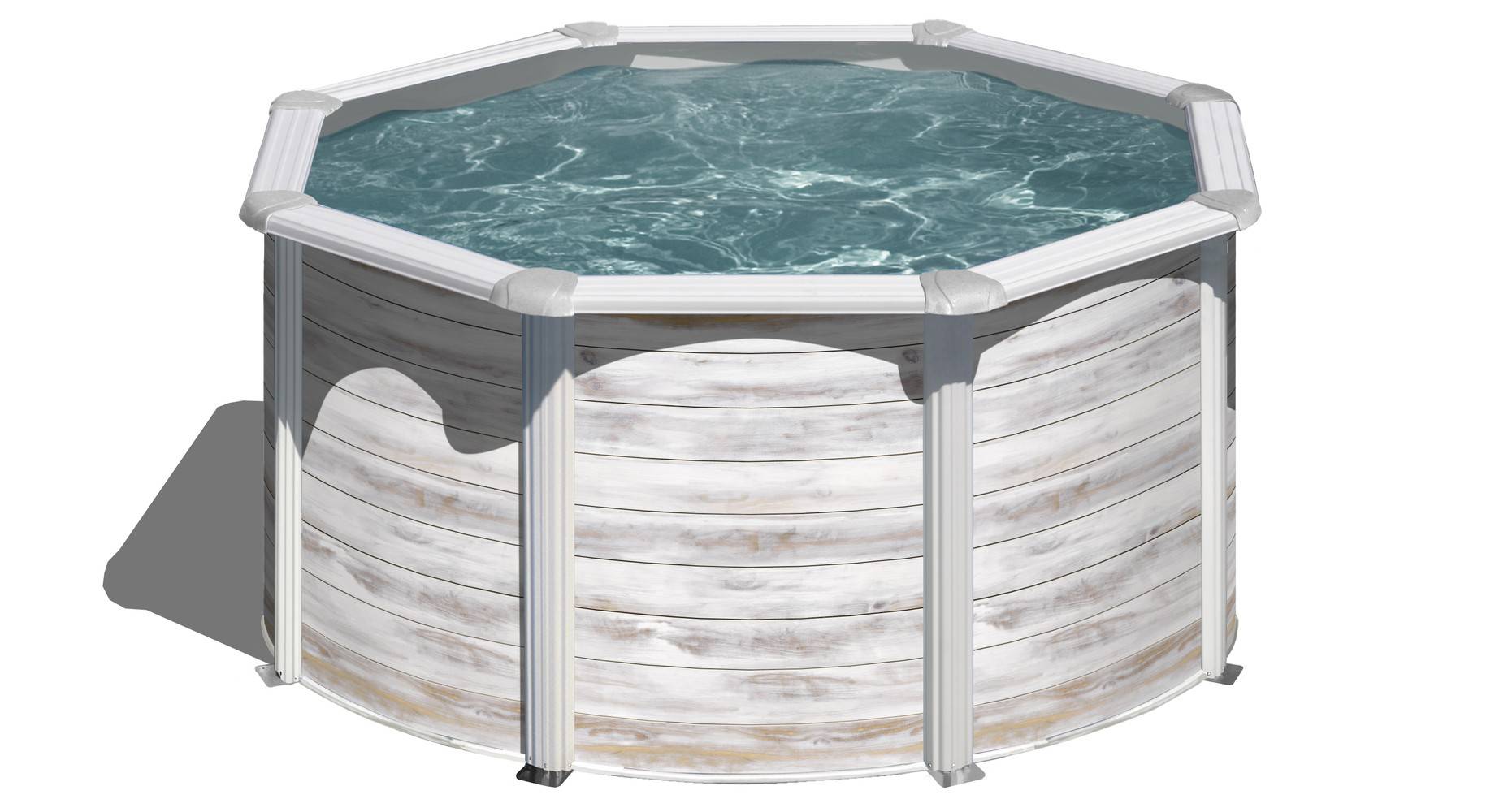 Gre Pools - Piscine ronde acier Ø2,60m x H: 1,22m - Imitation bois Nordique Gre Pools - Image 1
