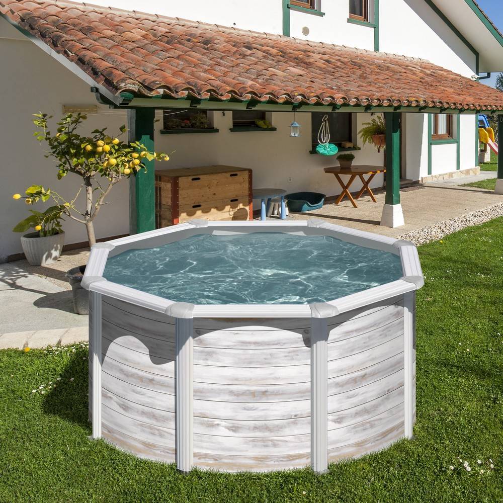 Gre Pools - Piscine ronde acier Ø2,60m x H: 1,22m - Imitation bois Nordique Gre Pools - Image 2