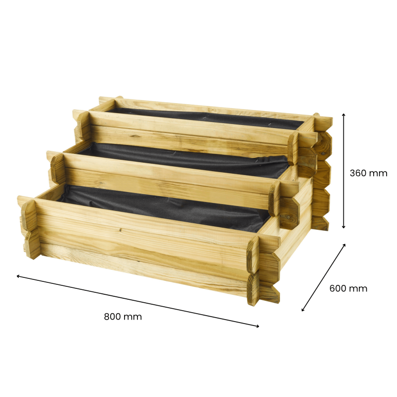 Cerland - Carre potager ANGELIC 800x600x400 mm - 3 etages - Image 4