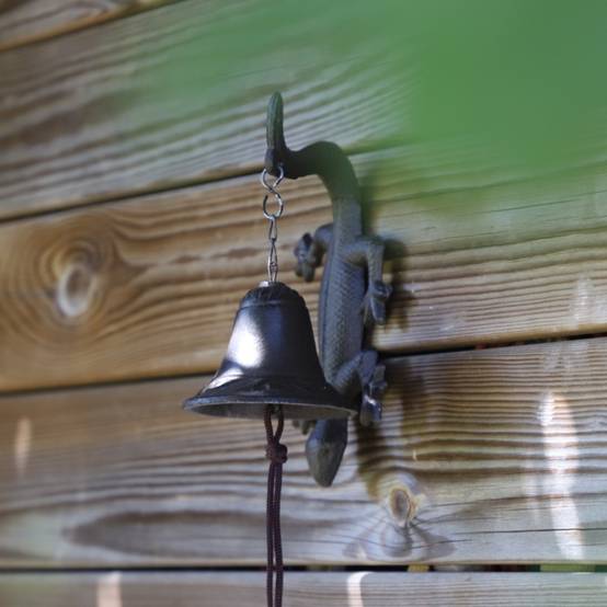 Cloche de jardin de porte ancienne salamandre fonte marron 12x23.5cm Chemin de campagne - Image 3