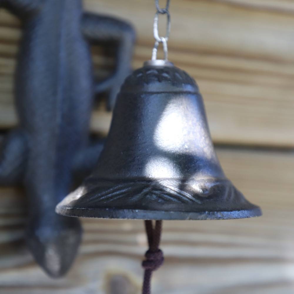 Cloche de jardin de porte ancienne salamandre fonte marron 12x23.5cm Chemin de campagne - Image 7