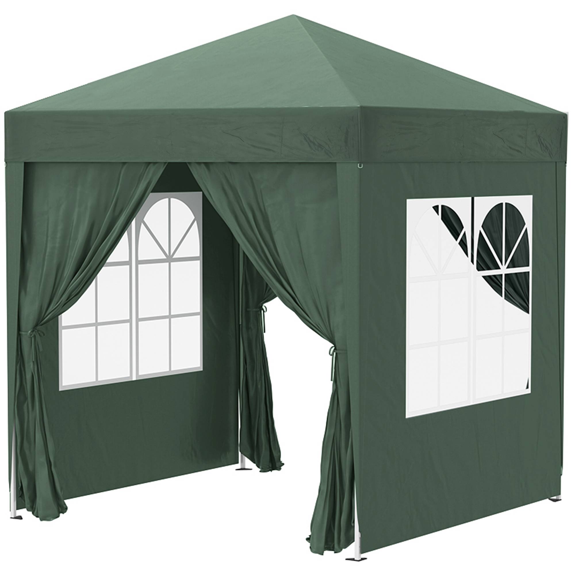 Tonnelle pliante de jardin en acier protection UV imperméable 2x2m vert foncé - ComfortXL Outdoor Living - Image 2