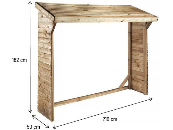 Abri Bûches - 1.05 M² - 2.10 X 0.50 X 1.8 M- 2 Stères -habitat Et Jardin - Image 3