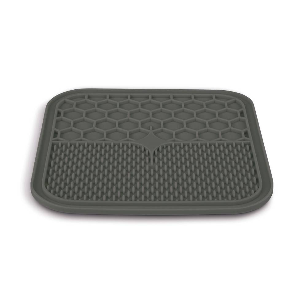Zolux - Tapis à lécher M silicone ventouse 21 x 21 cm gris pour chien - Imagen 2