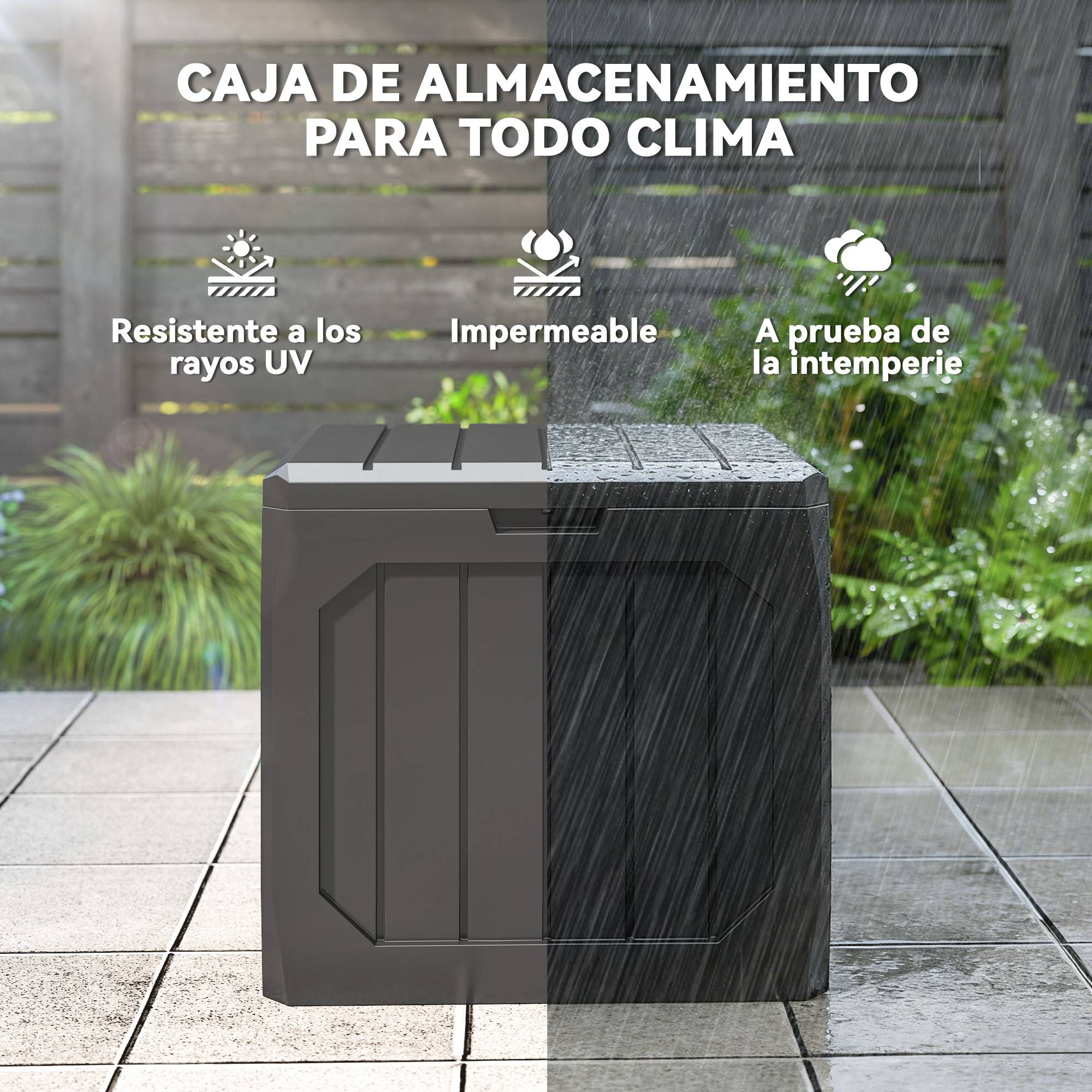Coffre de Rangement Extérieur Résine Imperméable Verrouillable 121L 56x45x53cm Noir - ComfortXL Outdoor Living - Image 9