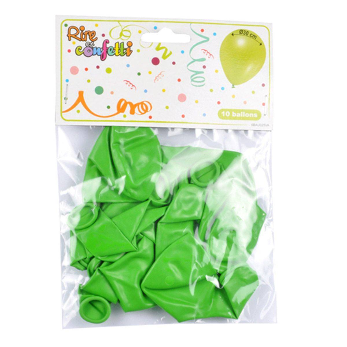 Lot de 10 Ballons en Latex "Gonflables" 30cm Vert Anis - Image 2