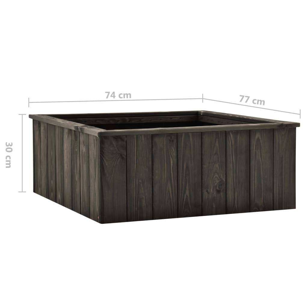 Helloshop26 - Jardinière lit surélevé plantes fleurs jardin 74 x 77 x 30 cm bois de pin massif gris foncé - Imagen 5
