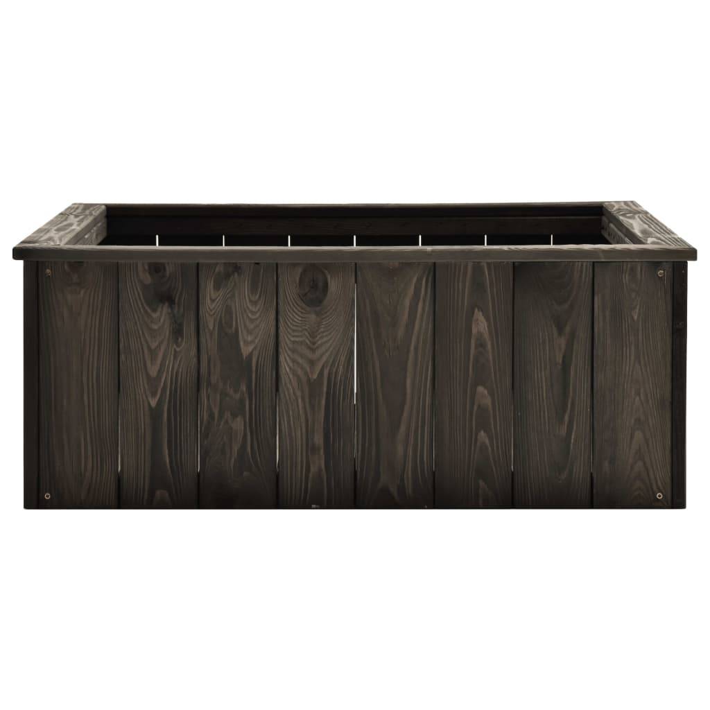 Helloshop26 - Jardinière lit surélevé plantes fleurs jardin 74 x 77 x 30 cm bois de pin massif gris foncé - Imagen 3