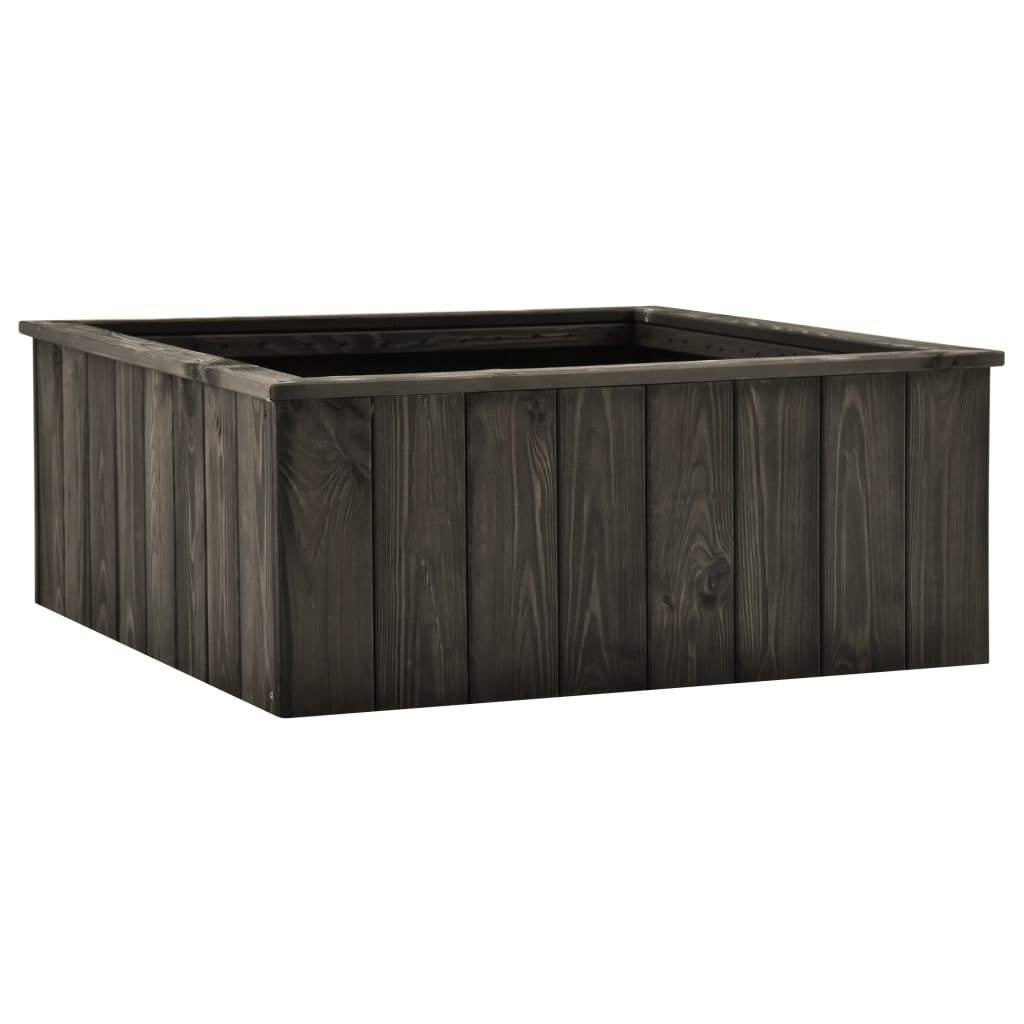 Helloshop26 - Jardinière lit surélevé plantes fleurs jardin 74 x 77 x 30 cm bois de pin massif gris foncé - Imagen 1