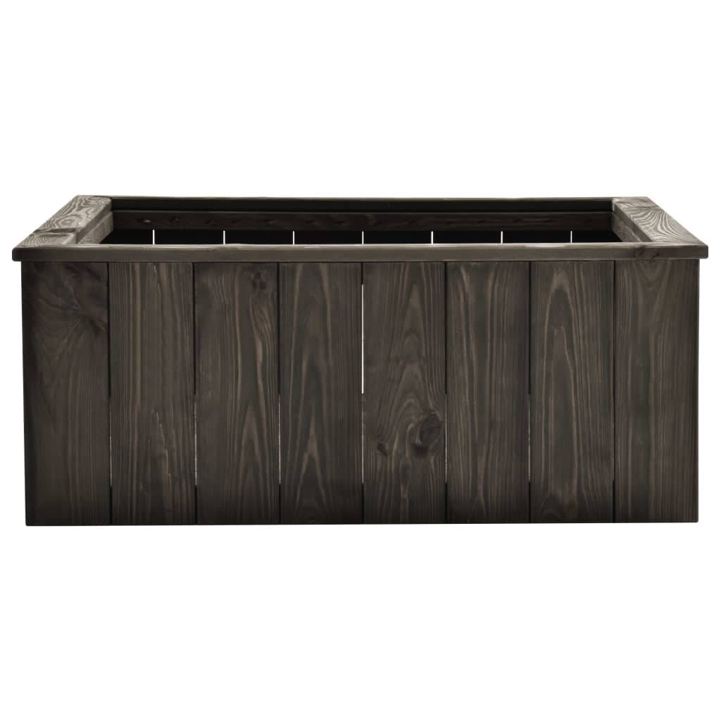 Helloshop26 - Jardinière lit surélevé plantes fleurs jardin 74 x 77 x 30 cm bois de pin massif gris foncé - Imagen 2