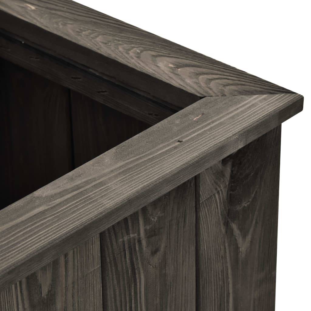 Helloshop26 - Jardinière lit surélevé plantes fleurs jardin 74 x 77 x 30 cm bois de pin massif gris foncé - Imagen 4