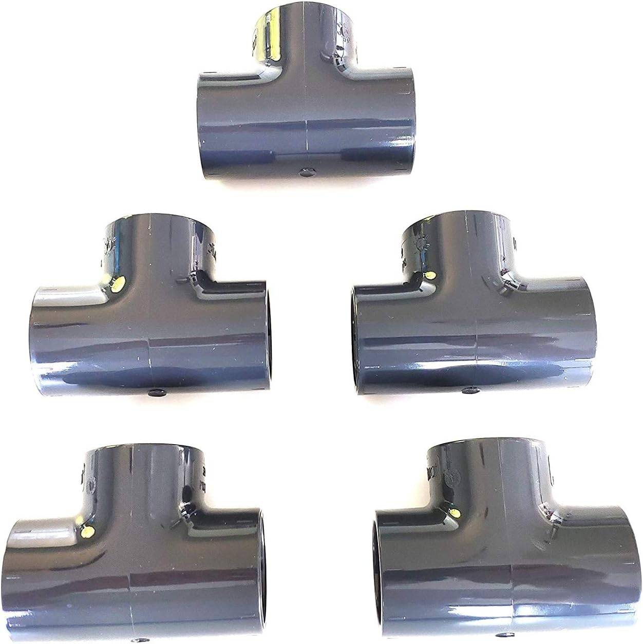 Fitt - Lot de 5 Té 90° PVC Pression – U / 63mm intérieur F/F/F PN16 / Manchon 63 mm pour Piscine, evécuation et arrosage/Tés égaux - Image 1