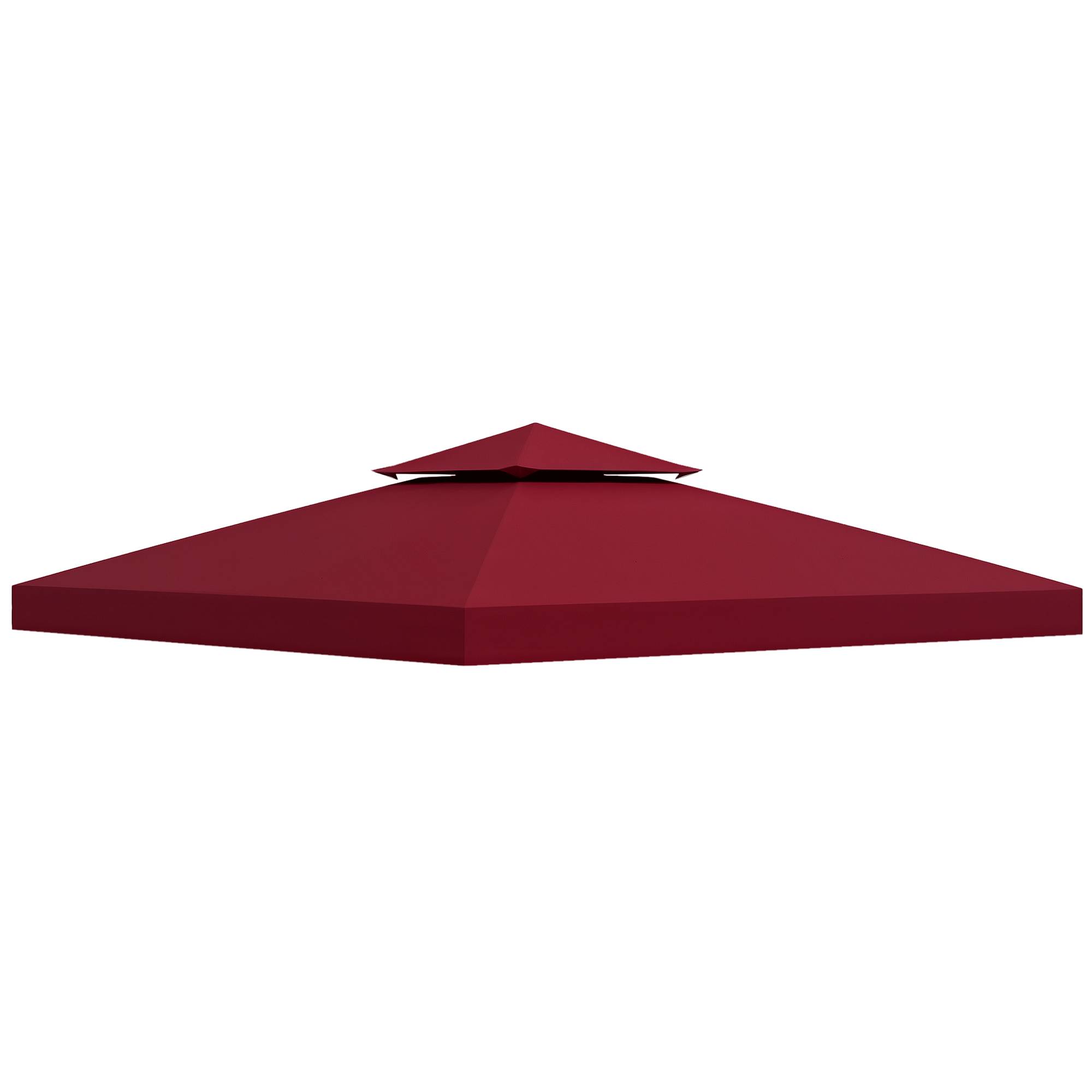 ComfortXL - Toile de rechange pour tonnelle polyester toit pavillon extérieur 3x3m rouge vineux - ComfortXL Outdoor Living - Image 1