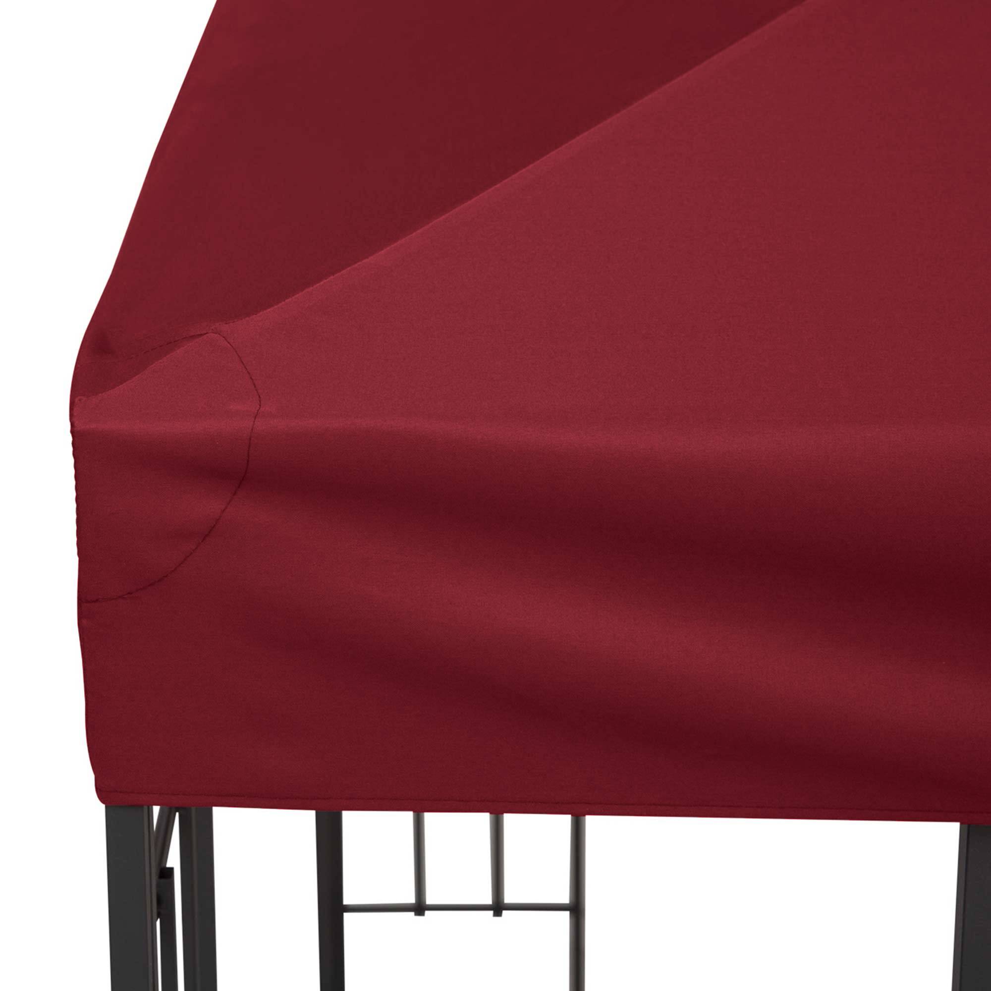 ComfortXL - Toile de rechange pour tonnelle polyester toit pavillon extérieur 3x3m rouge vineux - ComfortXL Outdoor Living - Image 9