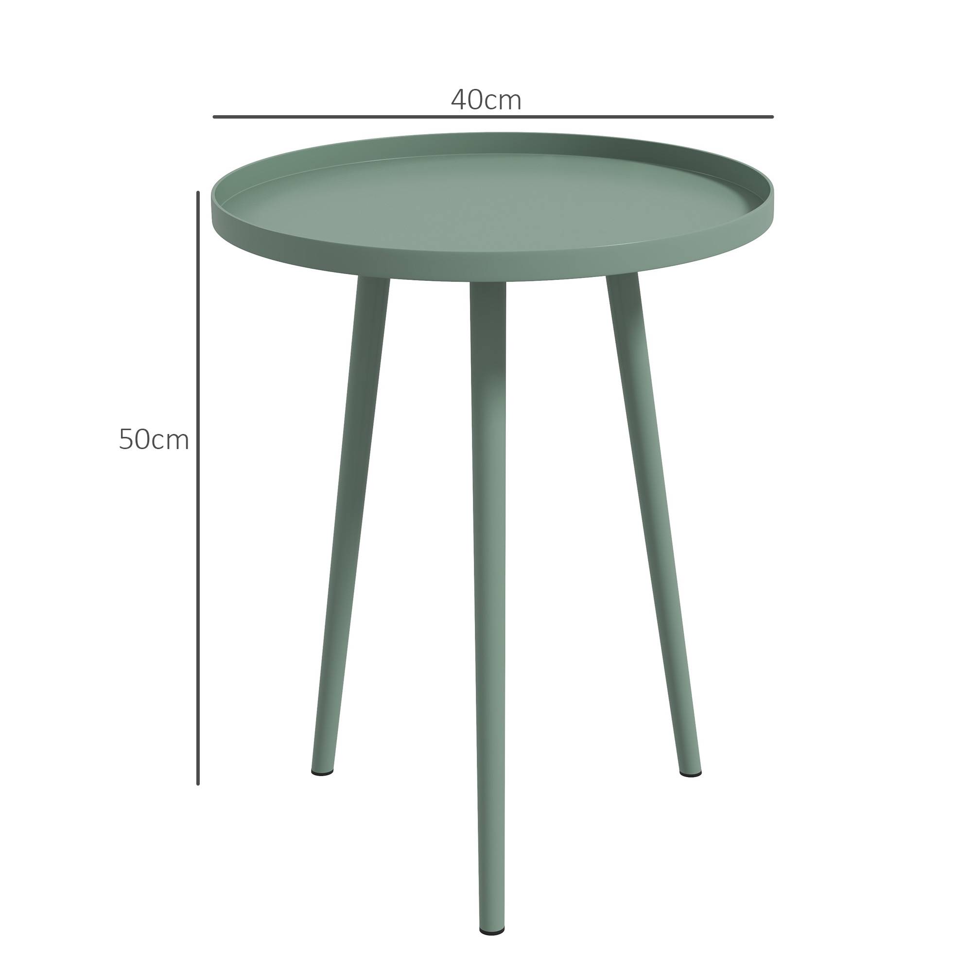 Table basse de jardin acier vert 40 x 40 x 50 cm - PANGIVO - Image 5