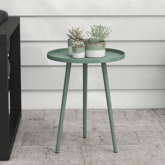 Table basse de jardin acier vert 40 x 40 x 50 cm - PANGIVO - Image 3